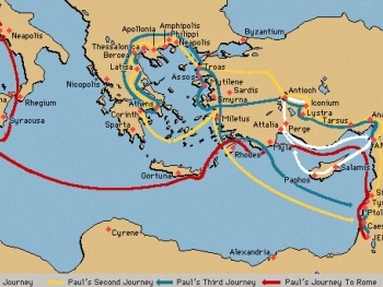 Paul’s Missionary Journeys: A Map of the Early Church image